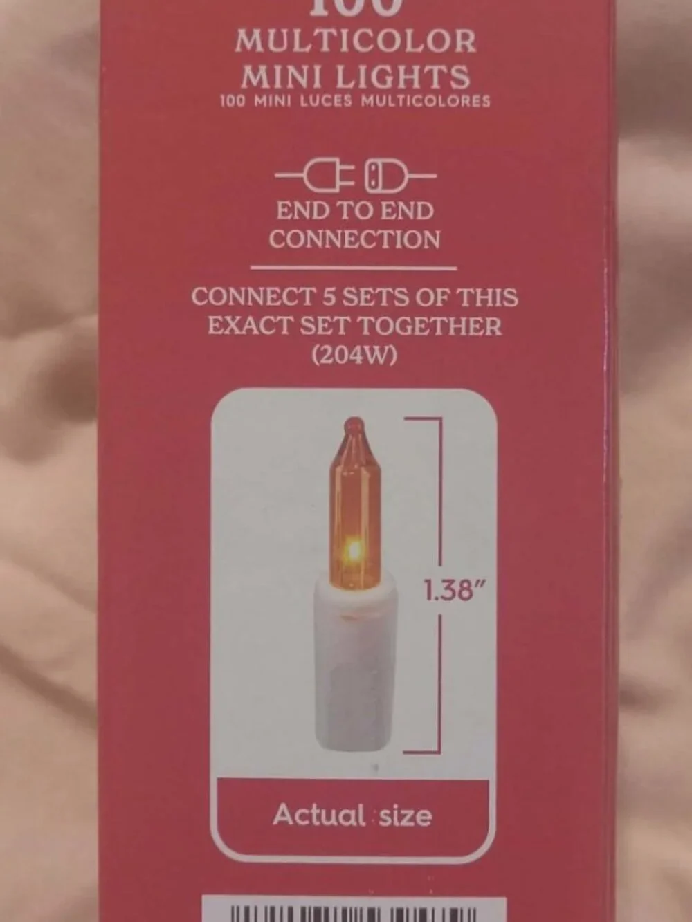 Holiday Time 100 Multi-color Mini Lights Bulbs, String Lights, Brand New